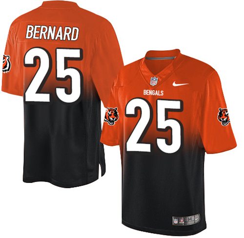 Nike Bengals #25 Giovani Bernard Orange/Black Men's Stitched NFL Elite Fadeaway Fashion Jersey - Click Image to Close